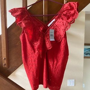 New Loft ruffled eyelet top